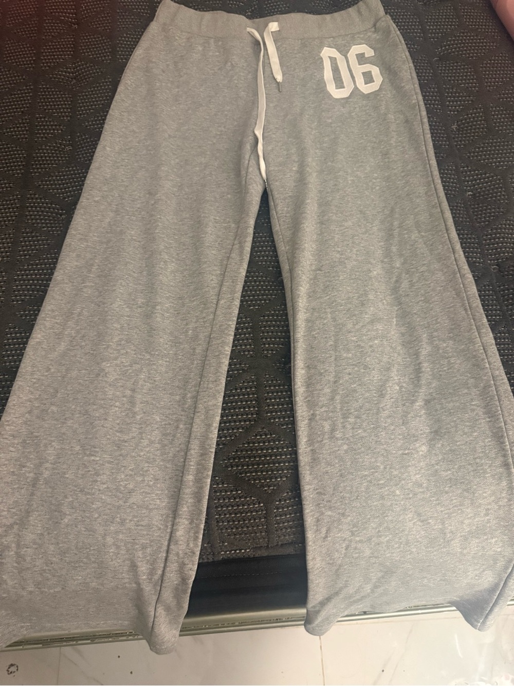 Edikted 06 Girls' Gray Wide-Leg Sweatpants with Drawstring